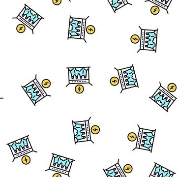 Electrical dam color icon vector flat illustration Stock Illustration