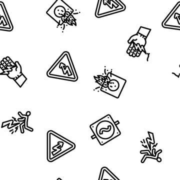 Electrical danger voltage seamless pattern vector Illustrazione stock