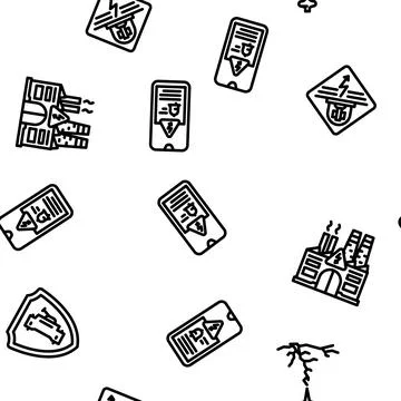 Electrical danger voltage seamless pattern vector 스톡 일러스트