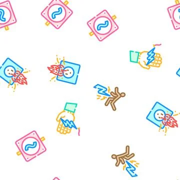 Electrical danger voltage seamless pattern vector Illustrazione stock