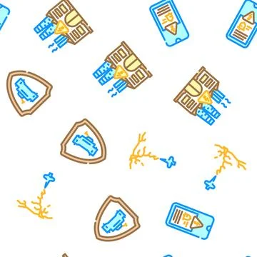 Electrical danger voltage seamless pattern vector Illustrazione stock