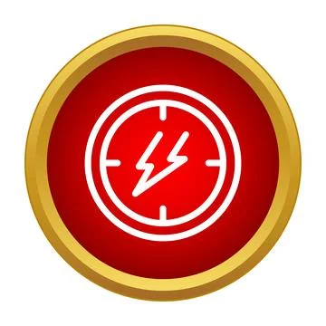 Electrical danger warning lightning bolt target icon イラスト素材