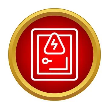 Electrical danger warning sign icon with high voltage symbol イラスト素材