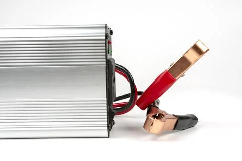 Electrical device for converting electric current complete with terminals Stock Photos