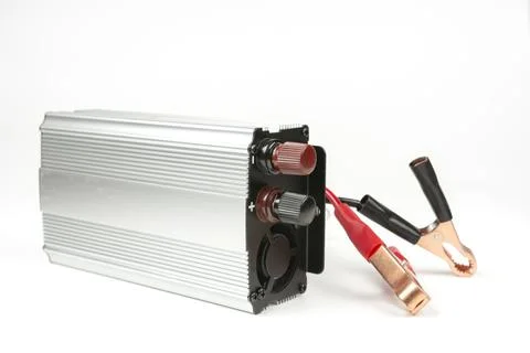 Electrical device for converting electric current complete with terminals Stock Photos