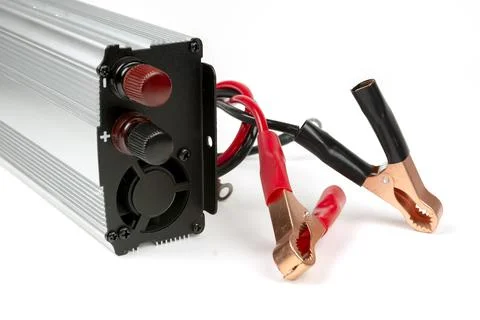 Electrical device for converting electric current complete with terminals Stock Photos