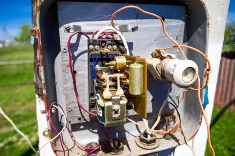 Electrical device exposed to the elements Stock Photos