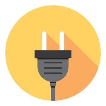 Electrical Device Plug Flat Icon Stock Illustration