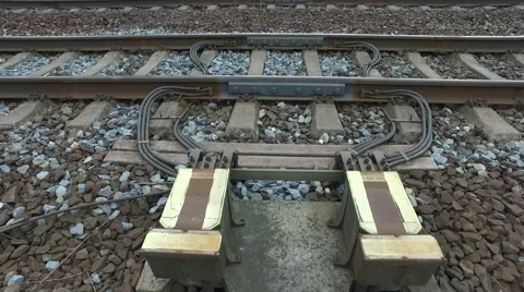 Electrical devices on railway lines Stock Footage 61088611