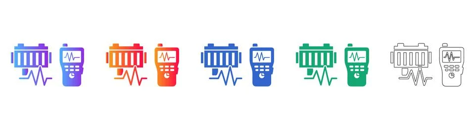 Electrical Diagnostic Tool Icons Stock Illustration