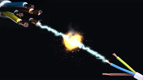 Electrical discharge between cables Stock Footage 142646257