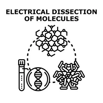 Electrical dissection molecular structure analyzing process イラスト素材