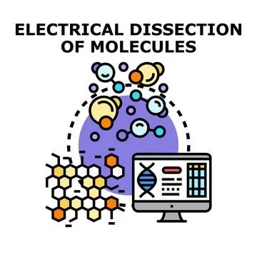 Electrical dissection of molecules for scientific research Stockillustratie