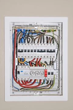 Electrical distribution board Stock Photos