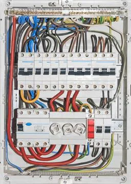 Electrical distribution board Stock Photos