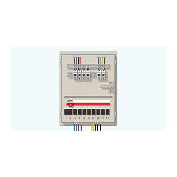 Electrical distribution box with circuit breakers with suitable for power Stock Illustration