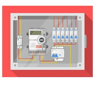 Electrical Distribution - Power Switch Panel - Stock Illustration Stock Illustration