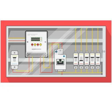 Electrical Distribution - Power Switch Panel - Stock Illustration Stock Illustration