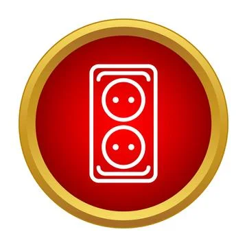 Electrical double power socket icon providing energy Stock Illustration