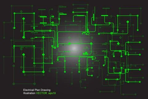 Electrical drawing vector Stock Illustration