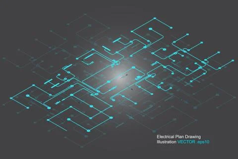 Electrical drawing vector Stock Illustration