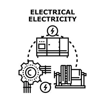 Electrical electricity generation transmitting network concept Stock Illustration