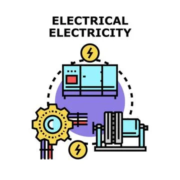 Electrical electricity generation transmitting network concept Stock Illustration