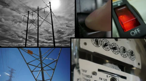 Electrical Energy Collage Stock Footage 36017172