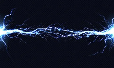 Electrical energy discharge 3d vector light effect Stock Illustration