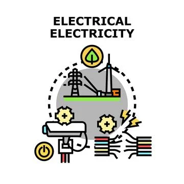 Electrical energy generation and distribution concept Stock Illustration