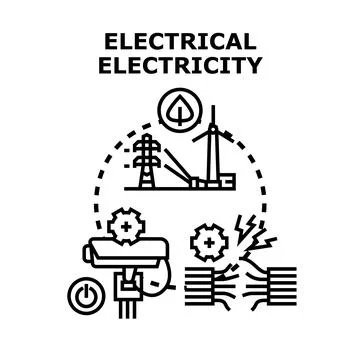 Electrical energy generation and distribution concept Stock Illustration