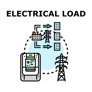 Electrical energy load management and distribution concept Stock Illustration
