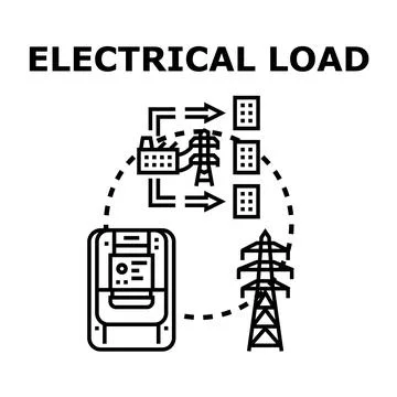 Electrical energy load management and distribution concept Stock Illustration