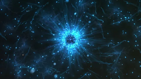 Electrical Energy Particle Explosion Abstract Radiant Cosmic Light Background Stock Footage 331887130