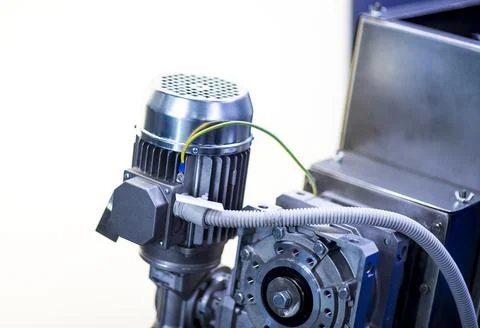 Electrical engine. Drive screw feeder isolated on white Stock Photos