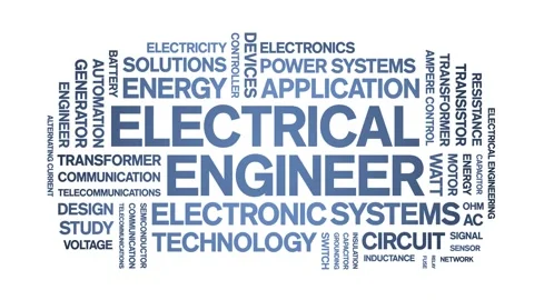 Electrical Engineer animated word cloud,animation tag kinetic typography loop. Stock Footage 314939264