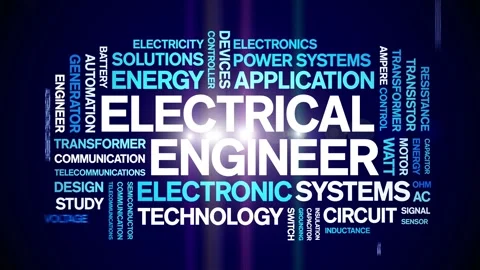 Electrical Engineer animated word cloud,animation tag kinetic typography loop. Stock Footage 314939615