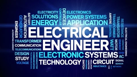 Electrical Engineer animated word cloud,animation tag kinetic typography loop. Stock Footage 314939837