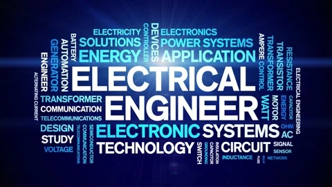 Electrical Engineer animated word cloud,animation tag kinetic typography loop. Stock Footage 314939851