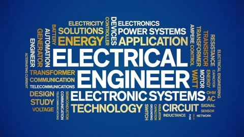 Electrical Engineer animated word cloud,animation tag kinetic typography loop. Stock Footage 314940042