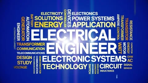 Electrical Engineer animated word cloud,animation tag kinetic typography loop. Stock Footage 314940096
