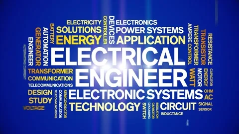 Electrical Engineer animated word cloud,animation tag kinetic typography loop. Stock Footage 314940128