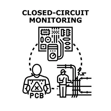Electrical engineer checking circuit board during monitoring operation Stock Illustration