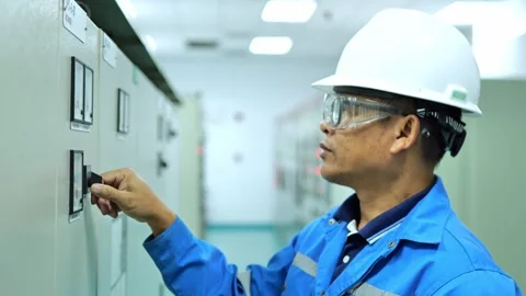 Electrical Engineer, Control Panel, Industrial Power System, Electrical Inspecti 스톡 동영상 347143903