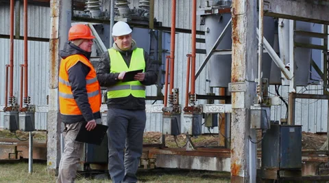 Electrical Engineer in electrical substation episode 1 Stock Footage 35497484