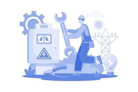 Electrical Engineer Illustration concept on a white background Stock Illustration