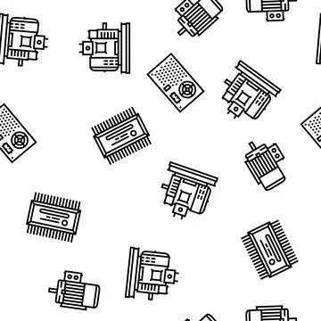 Electrical engineer industry work vector seamless pattern Stock Illustration