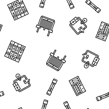 Electrical engineer industry work vector seamless pattern Stock Illustration