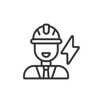 Electrical engineer, in line design. Electrical engineer, Engineer, Electrical Stock-Illustration