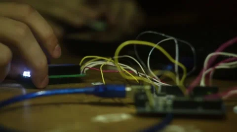 Electrical engineer is making devices Stock Footage 57219961